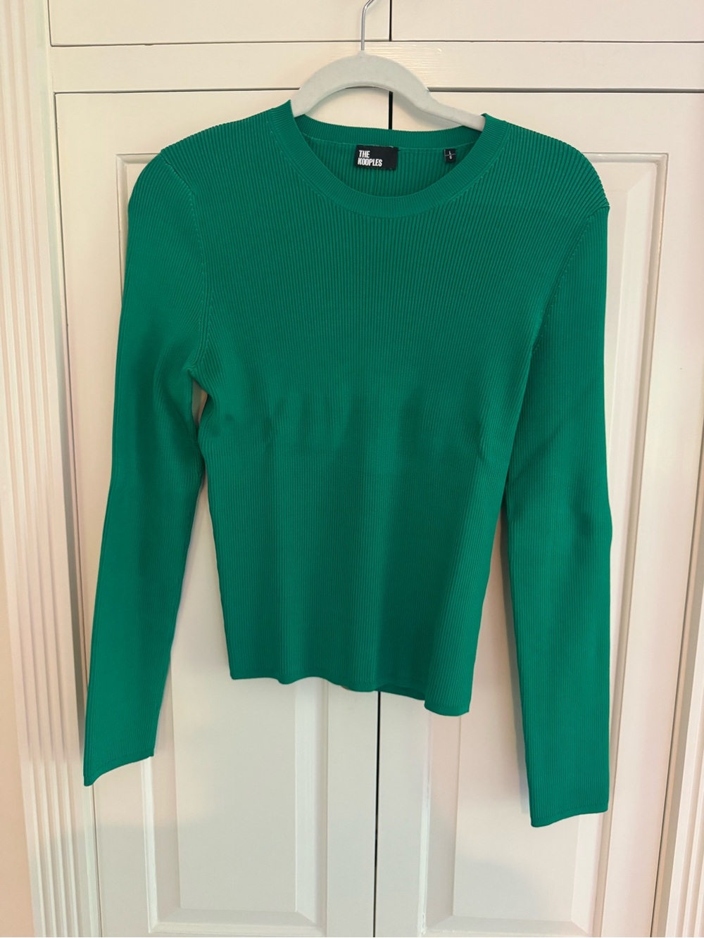 The Kooples Emerald Green Ribbed Crewneck Sweater